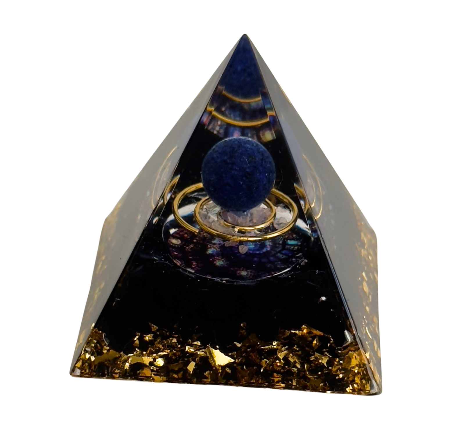 Pirámide de Orgonita con Cuarzo Cristal