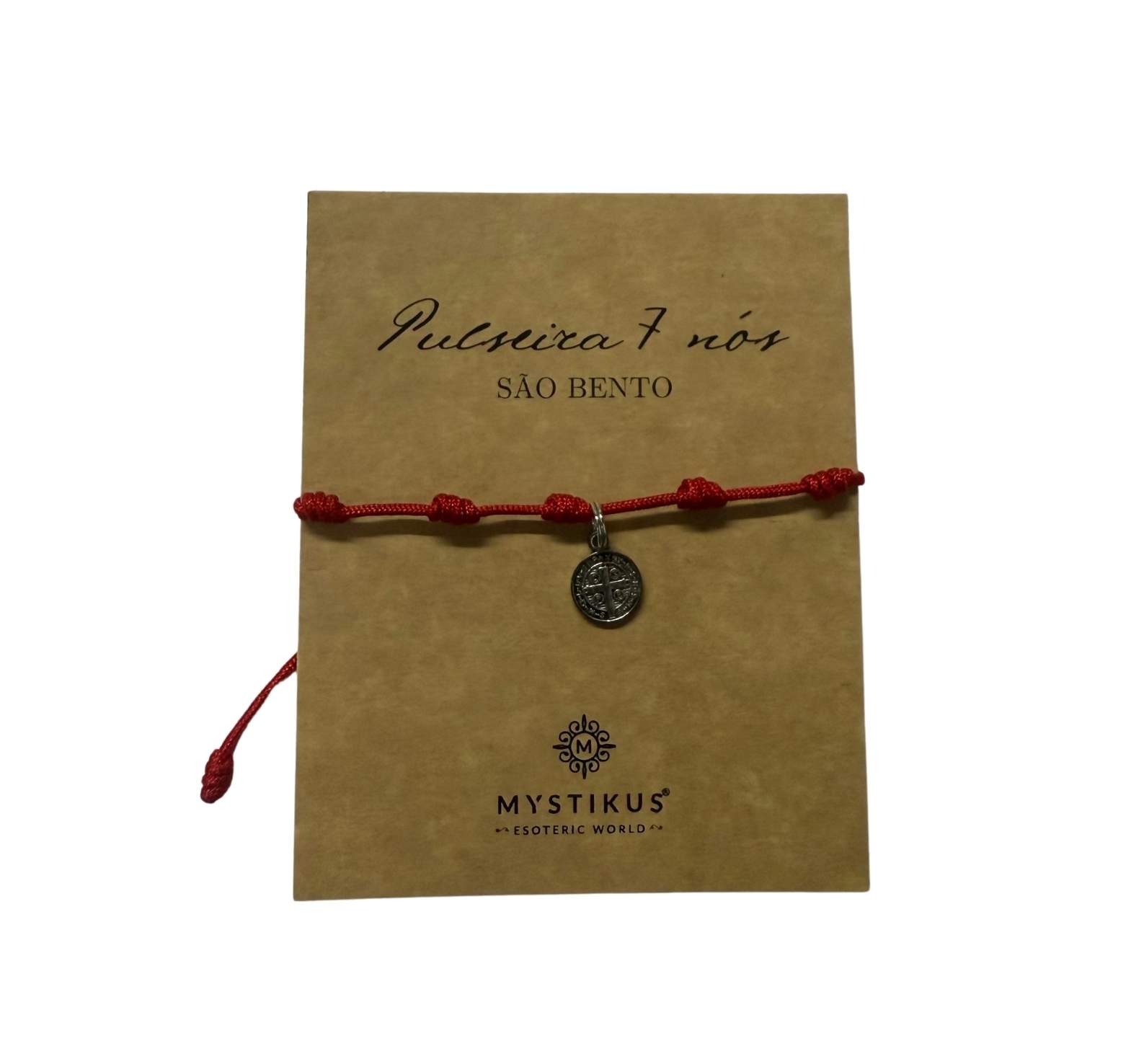 Pulsera Siete Nudos con Medalla de San Benito