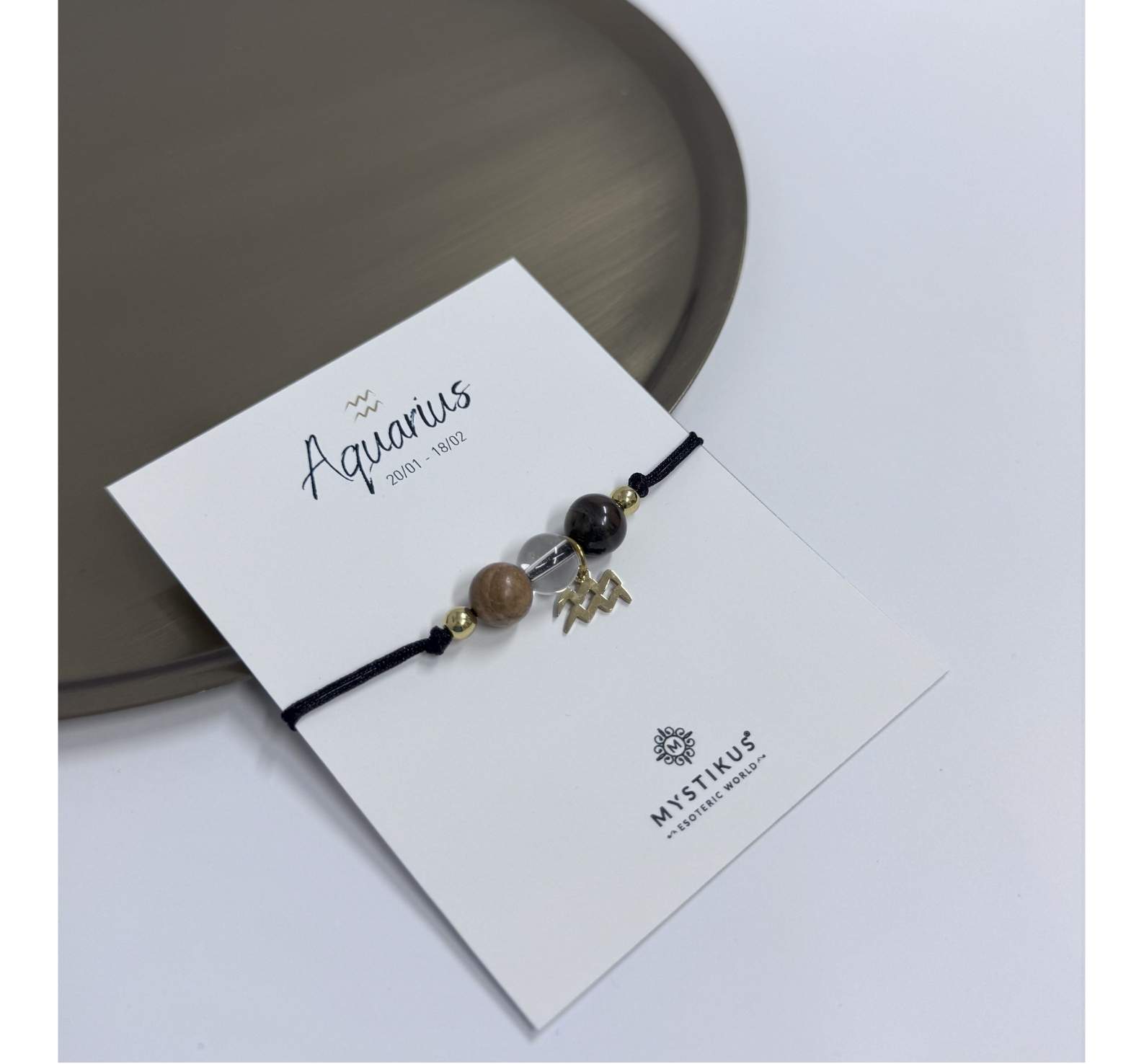 Pulsera Zodiacal Acuario con Piedras Naturales