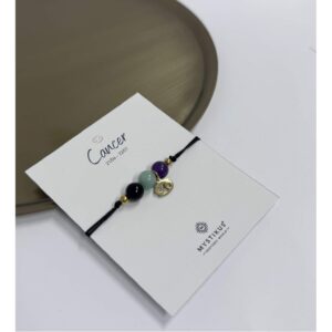 Pulseira Zodiacal Caranguejo com Pedras Naturais