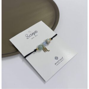 Pulseira do Zodíaco Escorpião com Pedras Naturais