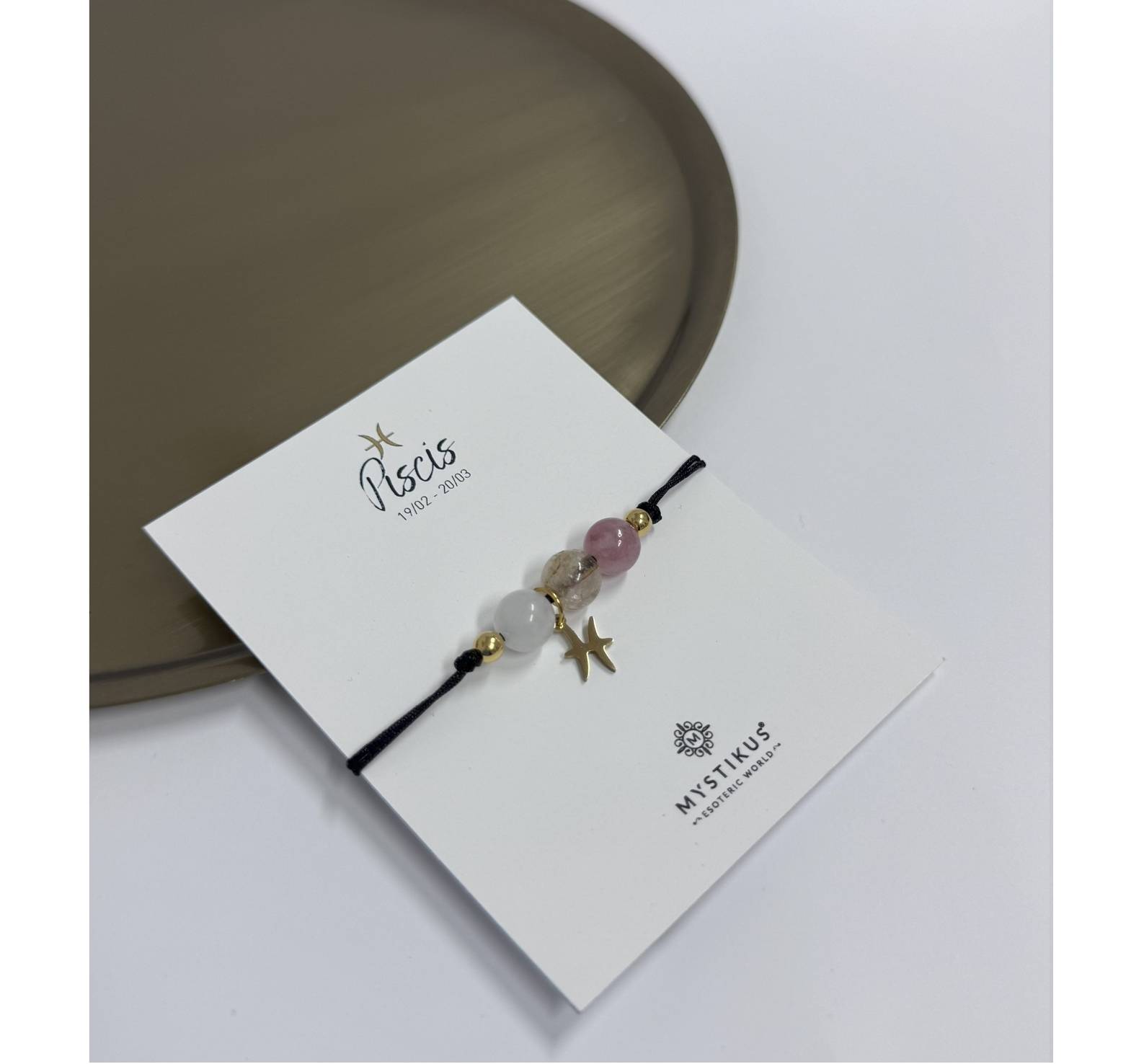 Pulseira Zodiacal Peixes com Pedras Naturais