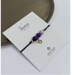 Pulseira Zodiacal Touro com Pedra Natural