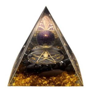 Pirámide de Orgonita con Cuarzo Cristal Estrela 5 Pontas